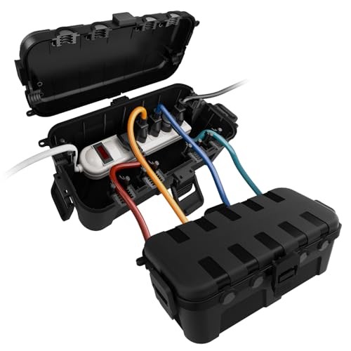 [] Outdoor Electrical Box Waterproof, Medium Weatherproof 2 Pack Black