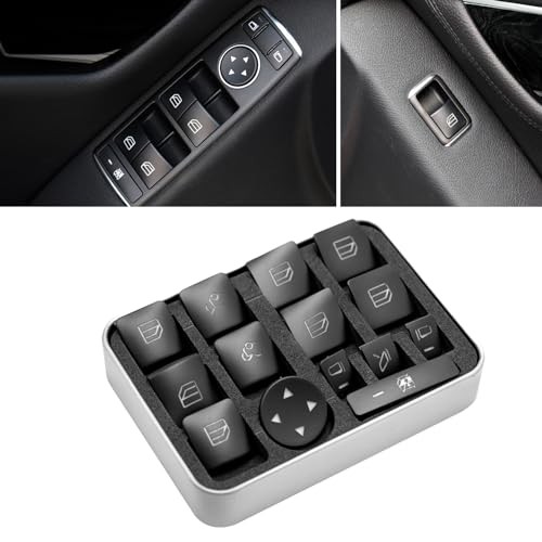 Inner Door Power Window Switch Button Covers Trim Sticker Replacement Black