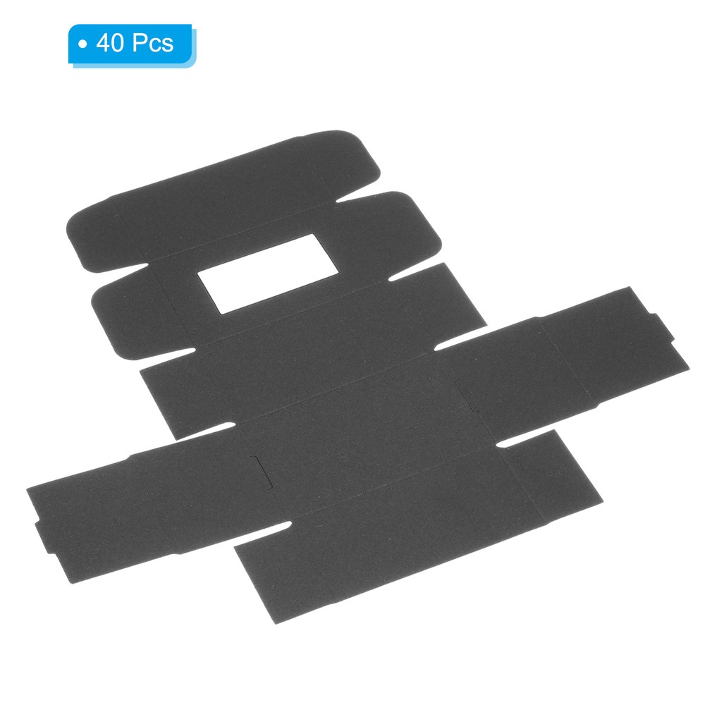 3.9"x2.4"x2" Paper Soap Box with Window, 40 Pack Soap Boxes Rectangle, Black