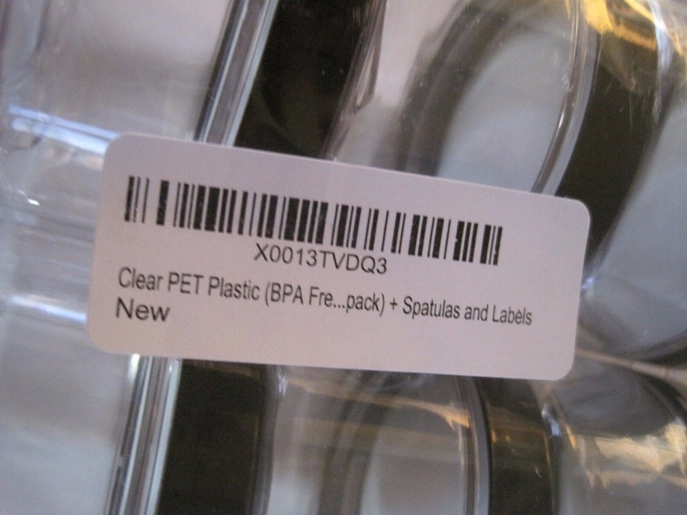 Juvitus PET Plastic Jars Plastic Spatulas & Labels