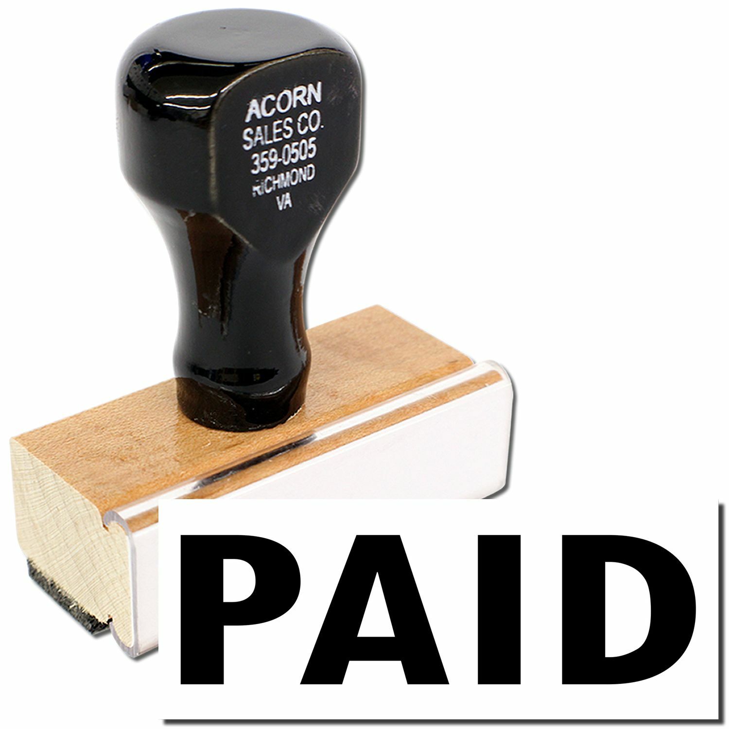 Paid Rubber Stamp Business Office Stock Stamp Size 1/2" Tall x 1-5/8" Wide