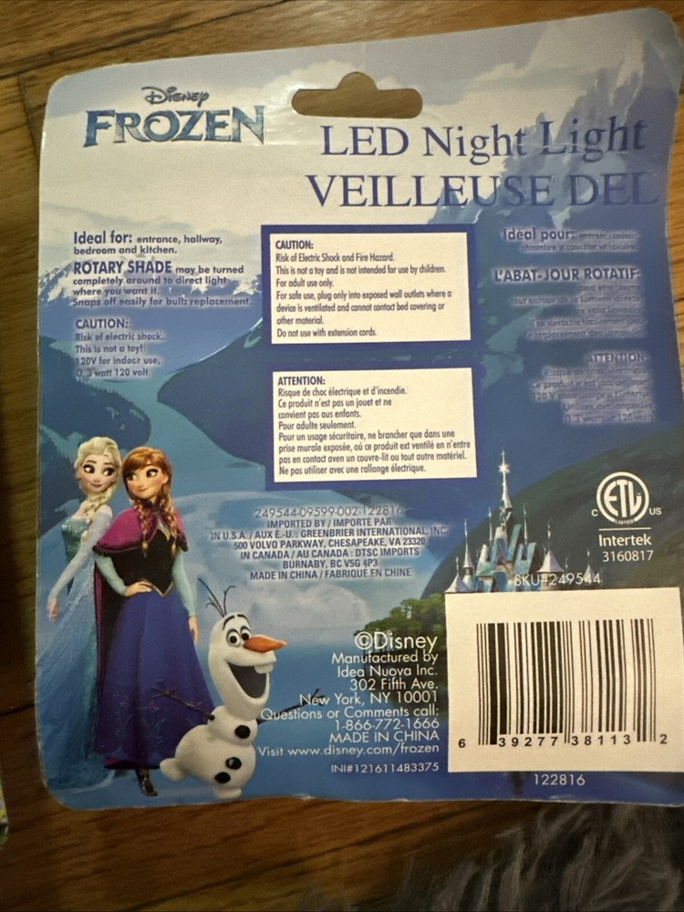 Disney Led Night Light Veilleuse Del 2-pack, New