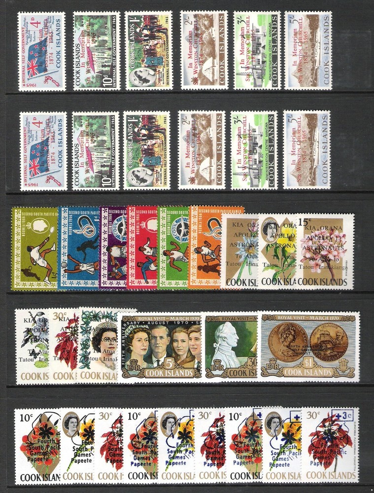 COOK ISLANDS LOT ON TWO PAGES (MNH)