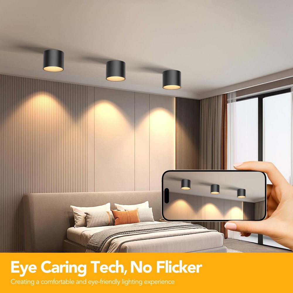 Remote Control Ceiling Spotlight Fixtures Flush Mount Ceiling Light Fixture D...