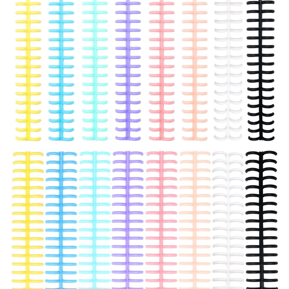 16 PCS Comb Binding Spines, Plastic Spiral Binding Coils, 30 Rings Click Bind...