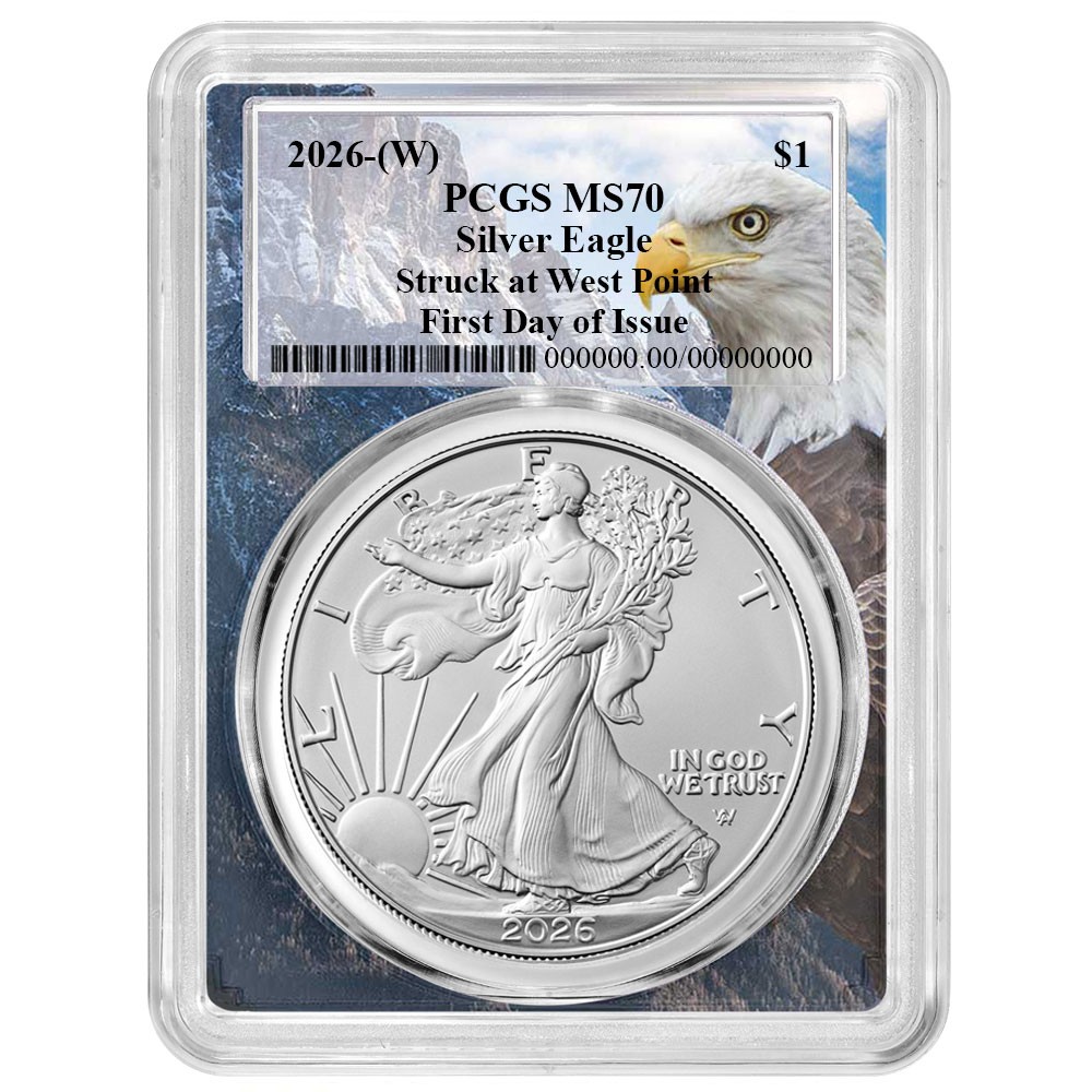 Presale - 2026 (W) $1 1-oz American Silver Eagle PCGS MS70 FDOI Eagle Frame