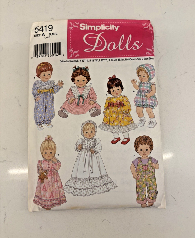 Vintage Simplicity Doll Patterns #2254, 4191, 5419