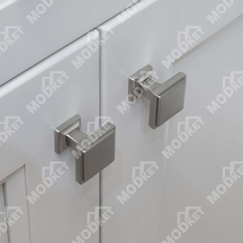 Solid Brushed Nickel Square Cabinet Pulls Knobs Handles Kitchen Bathroom Drawer