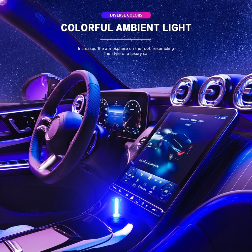 Mini USB Touch Control LED Ambient Light -4 Lighting Modes (Stable/dimmable S...