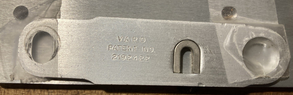 Vintage 12" Bruning Metal Drafting Ruler - attachments on back