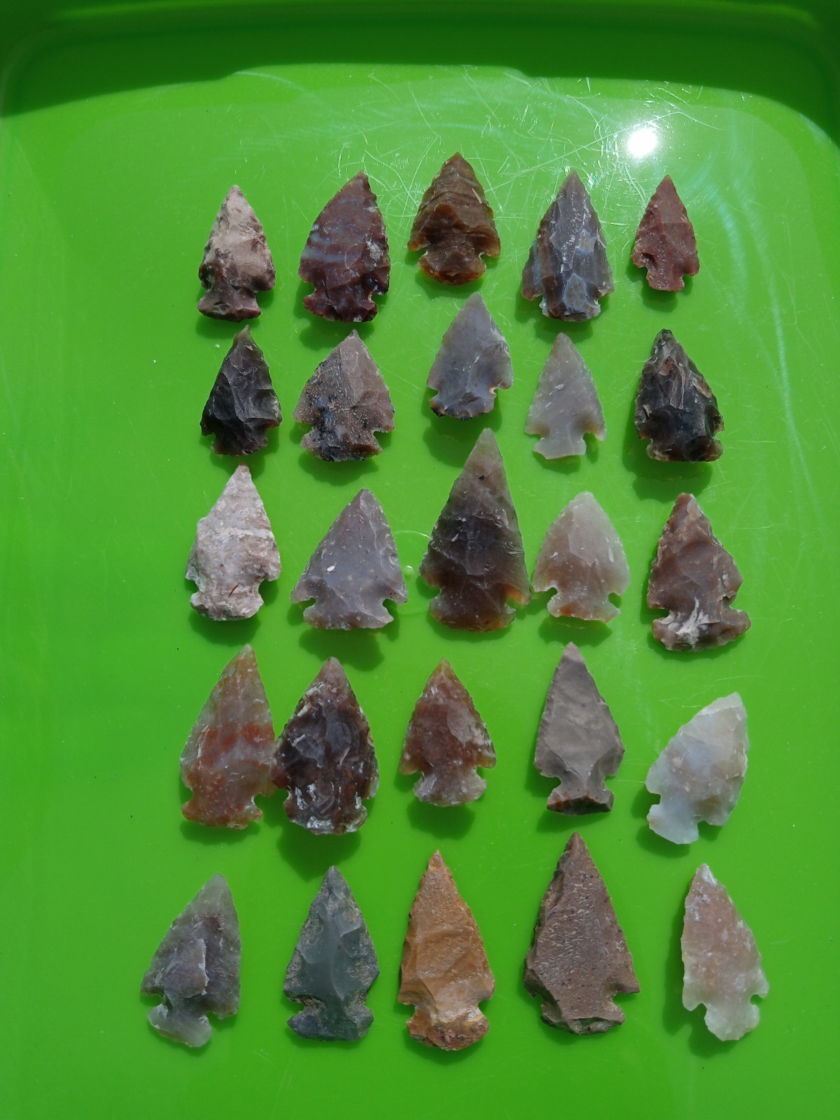 Lot Of 25 Modern Arrowheads! Agates & More! Flintknapping Art. S2