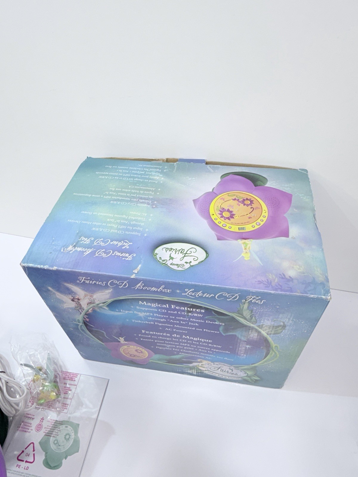 NEW OB 2009 Disney Fairies Tinker Bell & Friends Purple Flower CD Player Boombox