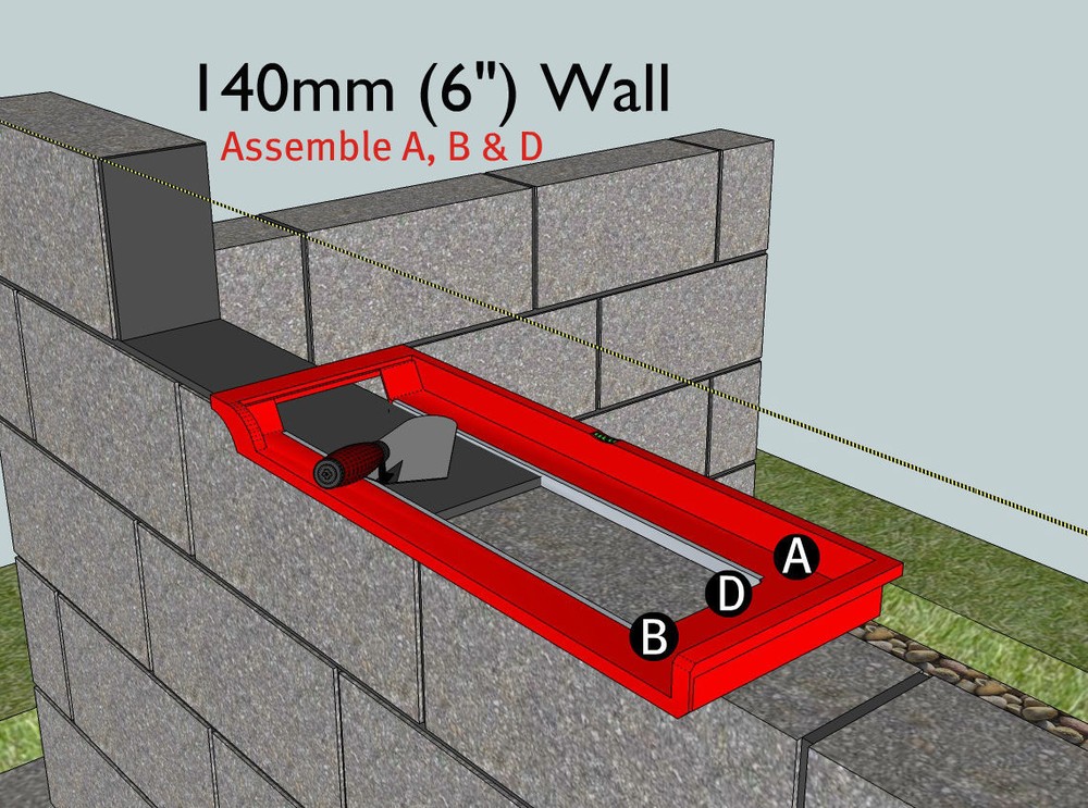 Bricky - Wall Building / Bricklaying Tool + trowel (Adjustable Model)