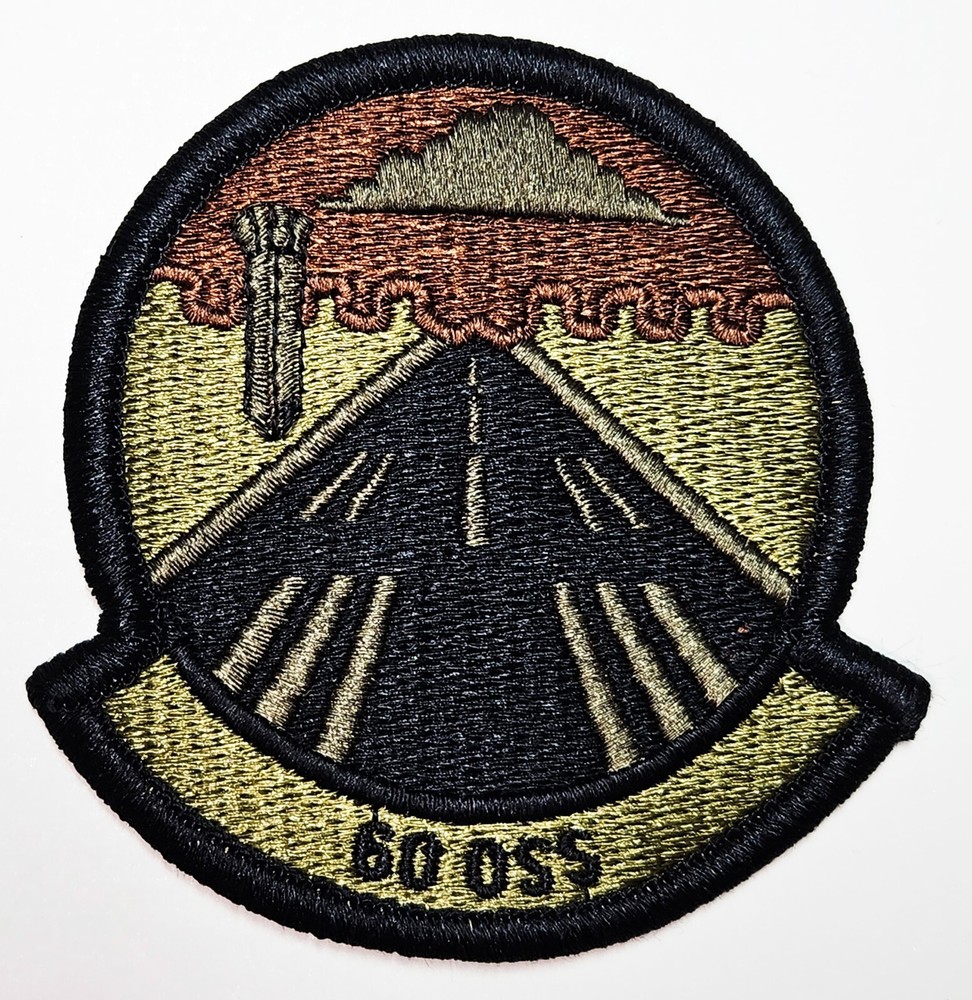Air Force 60th Operations Support Squadron Spice Brown Hook Back Patch