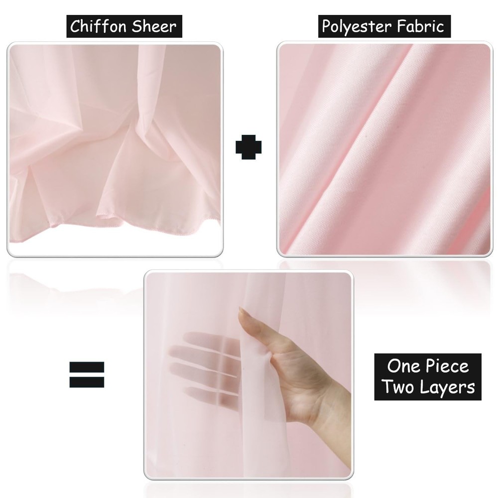 Two Layers Backdrop Made with One Piece Chiffon Tulle & Polyester. Use as Ext...