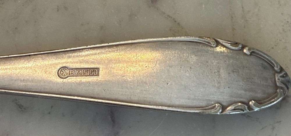 BMF90 Vintage German Silver Plated Serving Fork/Spoon 8”