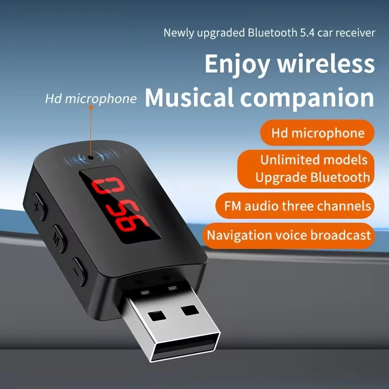 Wireless Car Adapter Audio Transmitter FM Radio USB Power Supply
