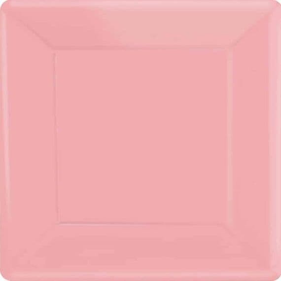 Pink 18cm Square Plates