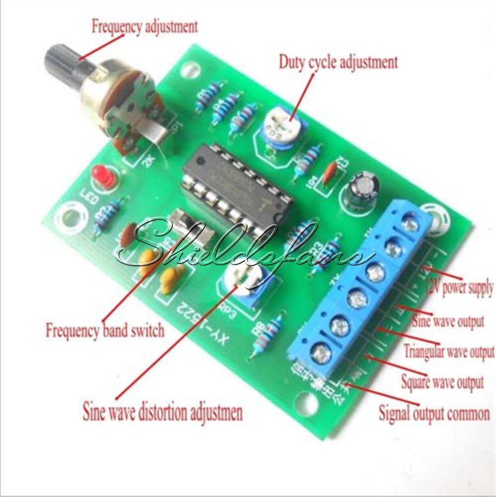 Welded ICL8038 Monolithic Function Signal Generator Module Sine Square Triangle