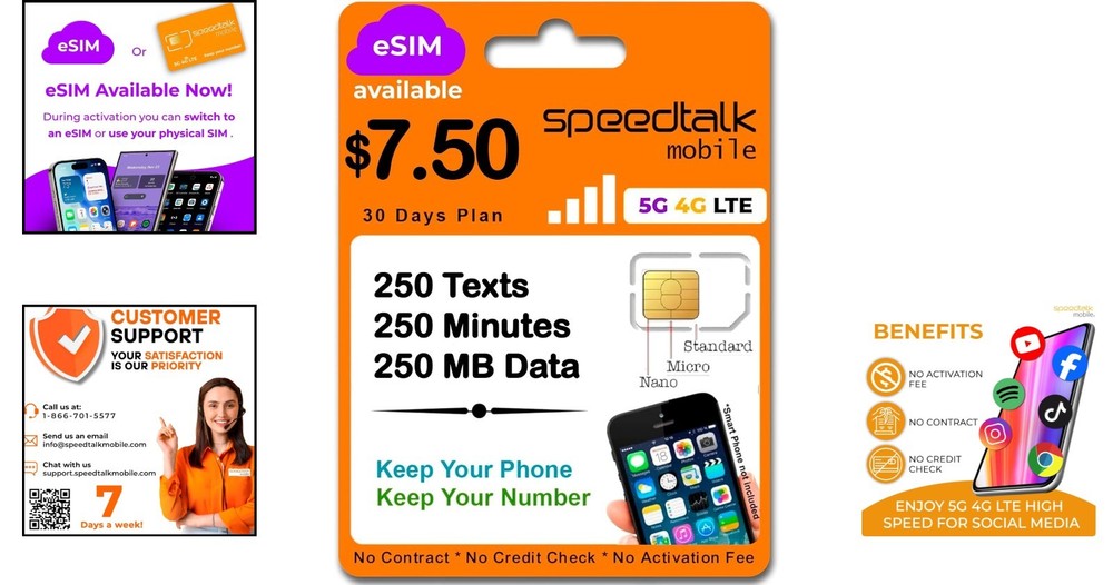Speedtalk Mobile 5G SIM Card Kit - Affordable, Easy Activation & Coverage