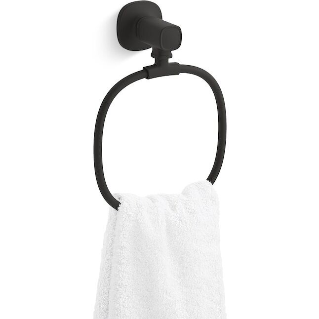 KOHLER Ealing Toilet Paper Holder & Towel Ring Bathroom Set Matte Black