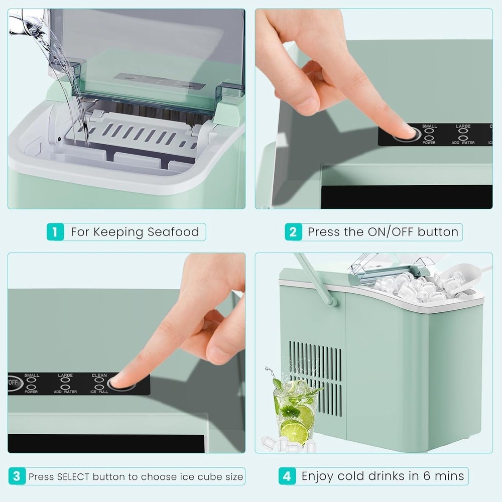 Portable Ice Maker Machine - Efficient 1.5L Capacity, Quiet Operation Below 40dB