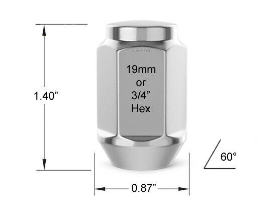 20 1/2"-20 Chrome Lug Nuts Acorn Bulge Fits Jeeps Grand Cherokee Commander
