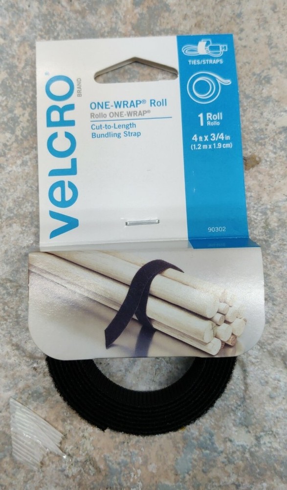 Velcro Hook and Loop Fastener 3/4 inch Wide 48 in. Long One wrap Strap