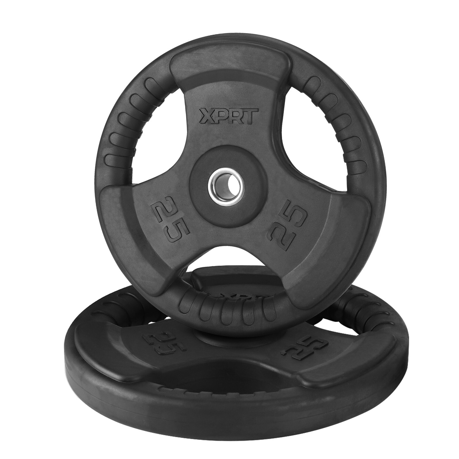 XPRT Fitness Standard Weight Plates 2.5-45lb Rubber Coated Triple-Grip Home Gym