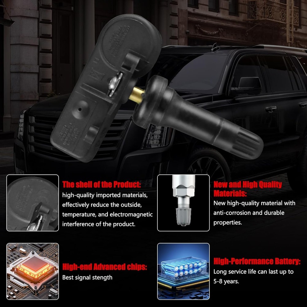 Pre-Programmed TPMS Sensor Set for Ford, Lincoln, Mazda & Mercury - 4 Pack