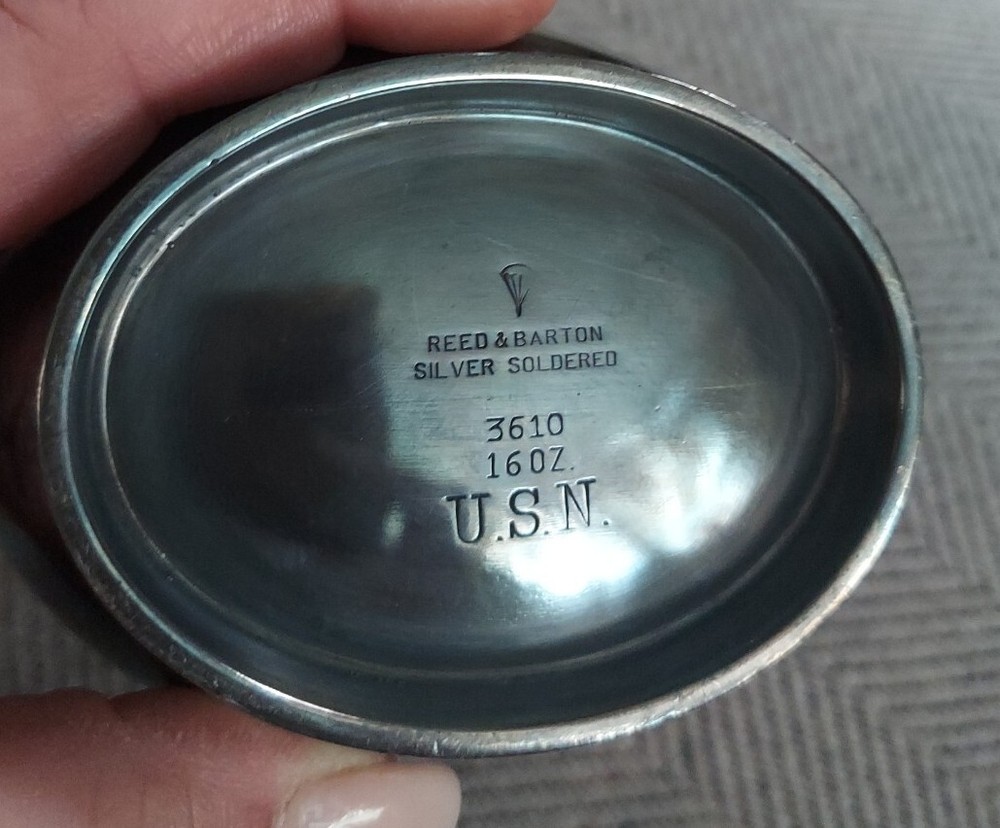 REED & BARTON silver soldered water pitcher USN