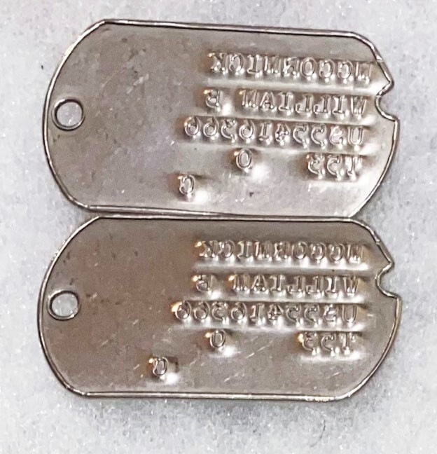 Post-WWII William McCormick T-53 Dog Tag Set