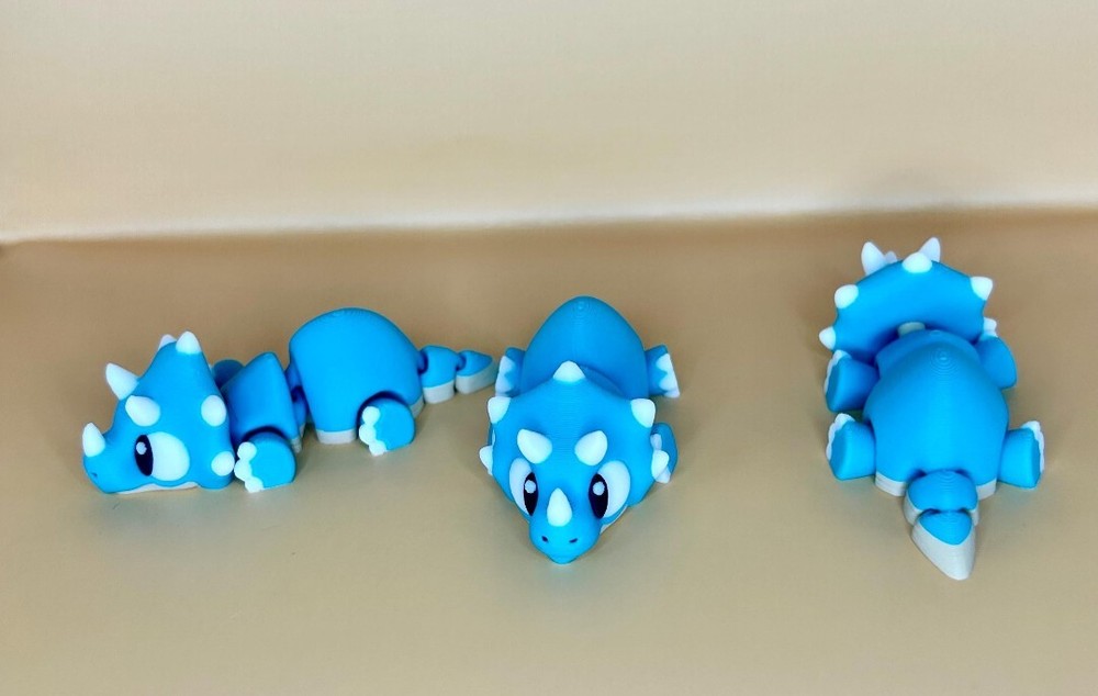 3D Printed Jiggle Pet Triceratops