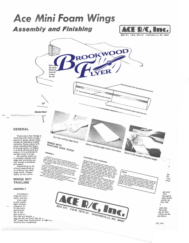 SIMPLE CITABRIA RC PLAN + CONSTRUCTION ARTICLE for Ace Foam Wing Model Airplane