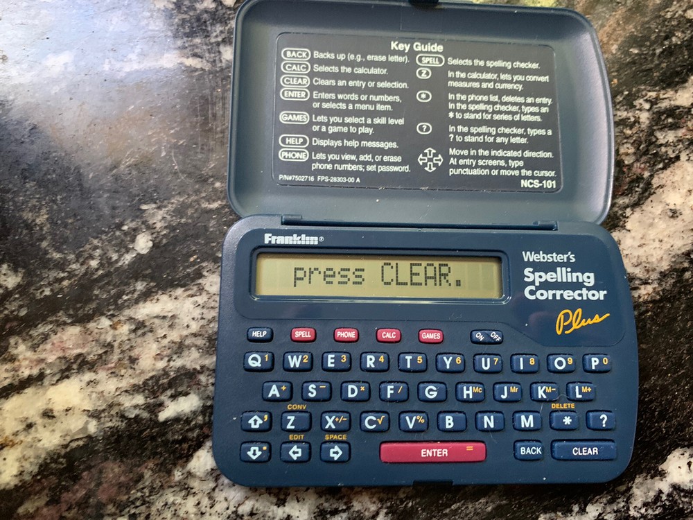 Franklin NCS-101 Webster's Spelling Corrector Plus  VG Condition