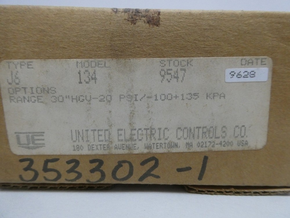 United Conveyor J6-134 Pressure Switch