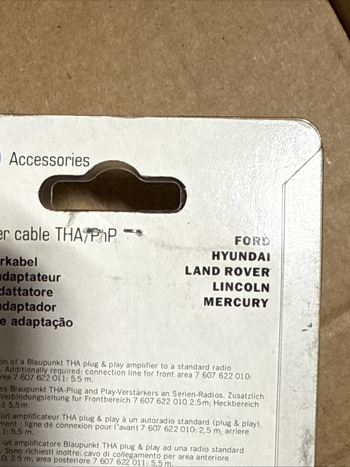BLAUPUNKT 7607622021-001 Adapter Cable THA/PnP For Ford Hyundai Lincoln Mercury