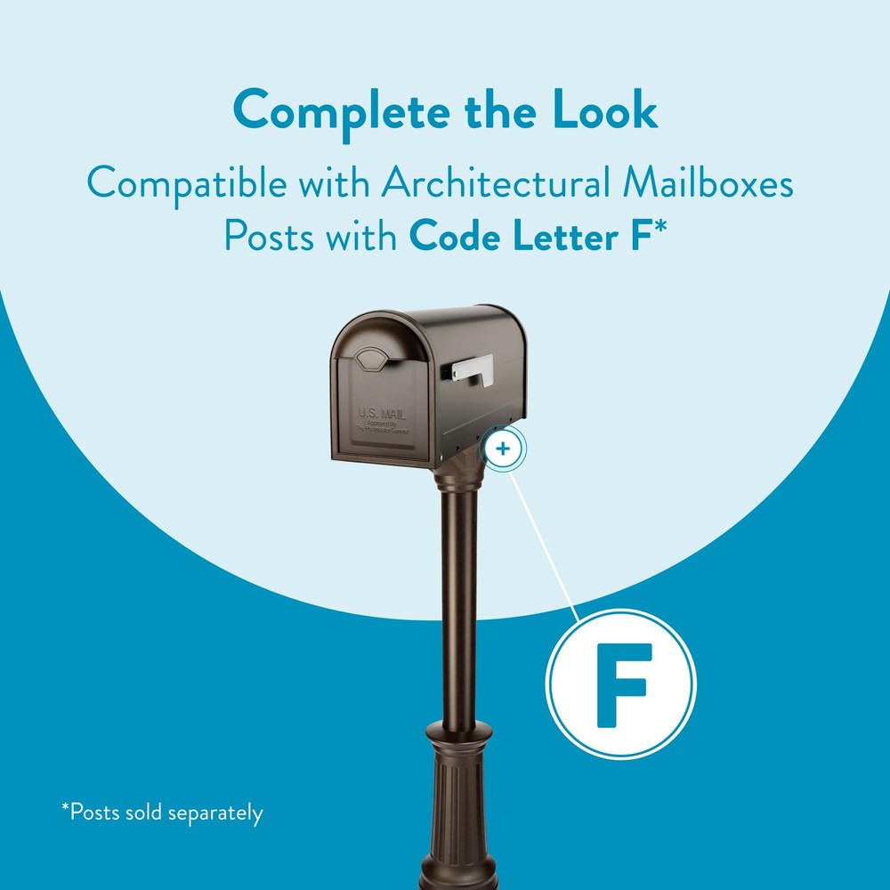 Architectural Mailboxes 8830RZ-10 Winston Post Mount Medium, Rubbed Bronze