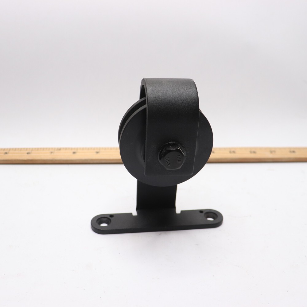 Rustic Non-Bypass Sliding Barn Door Hardware Kit Black - GLIDE ROLLER ONLY