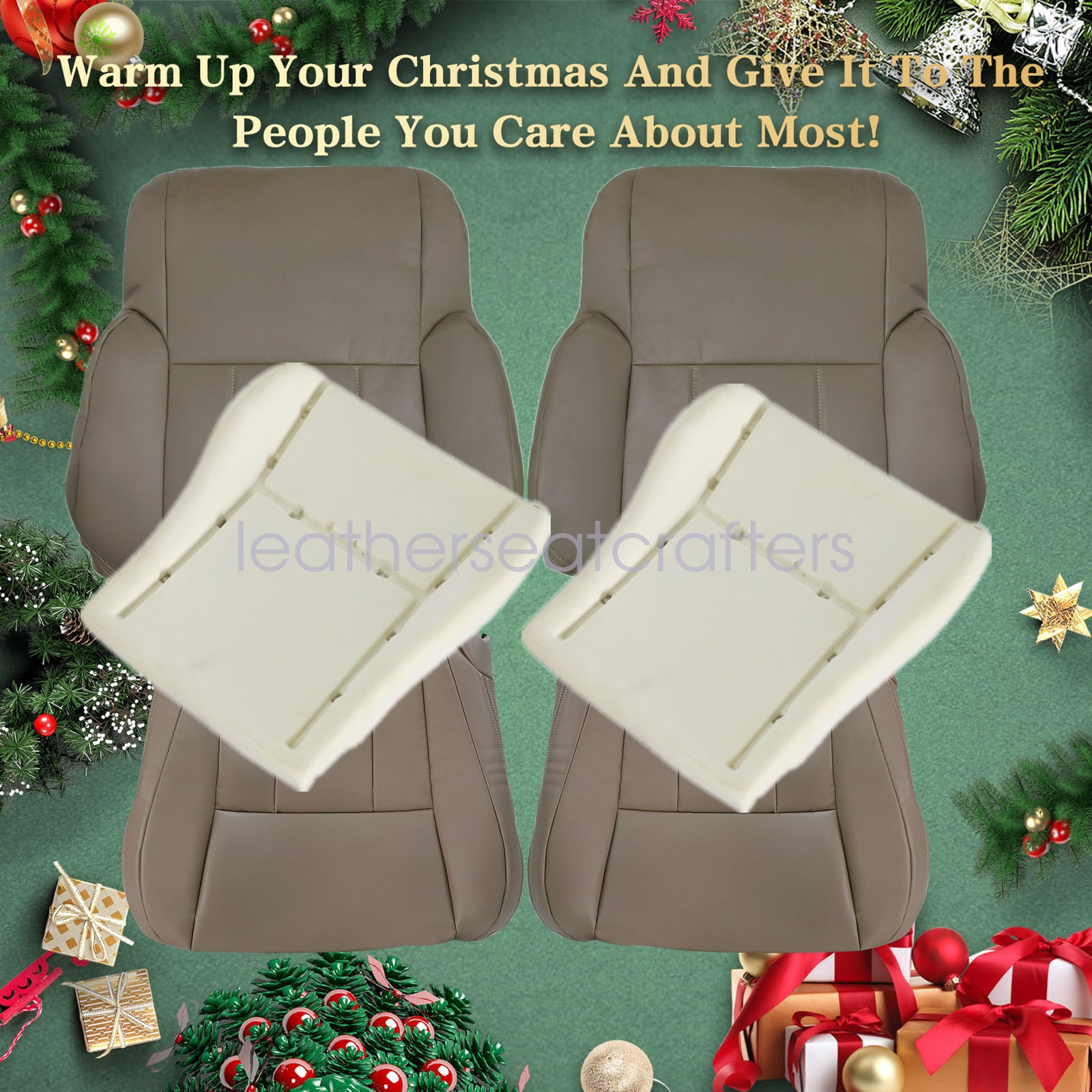 6x For 1996-2002 Toyota 4Runner Front Leather Seat Cover Oak Tan & Foam Cushion