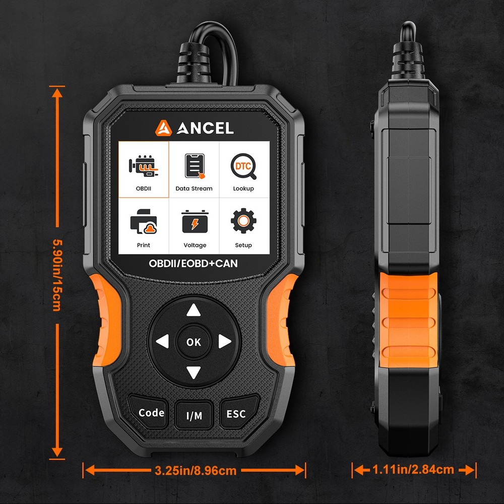 ANCEL Diagnostic Tool 12V Battery Test & Engine Fault Code Reader OBD2 Scanner