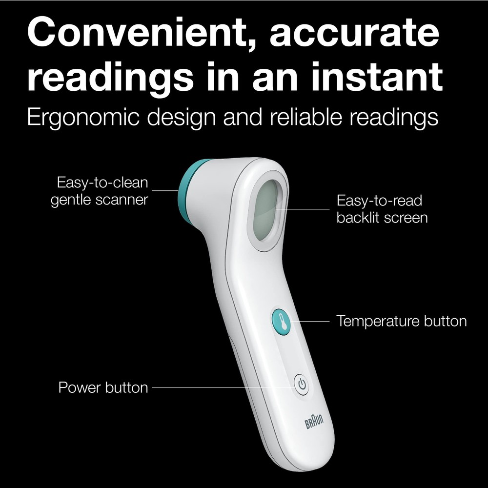 Braun Forehead Digital Thermometer Professional Accuracy Color Coded Guidance