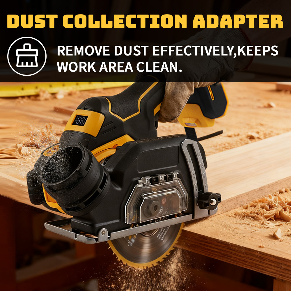Compact 3" Electric Circular Saw - Brushless Motor, Fits DEWALT 20V/18V