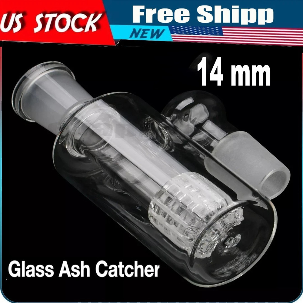 14mm Ash Catcher 90 Degree Glass Water Bong Thick Pyrex Glass Bubbler