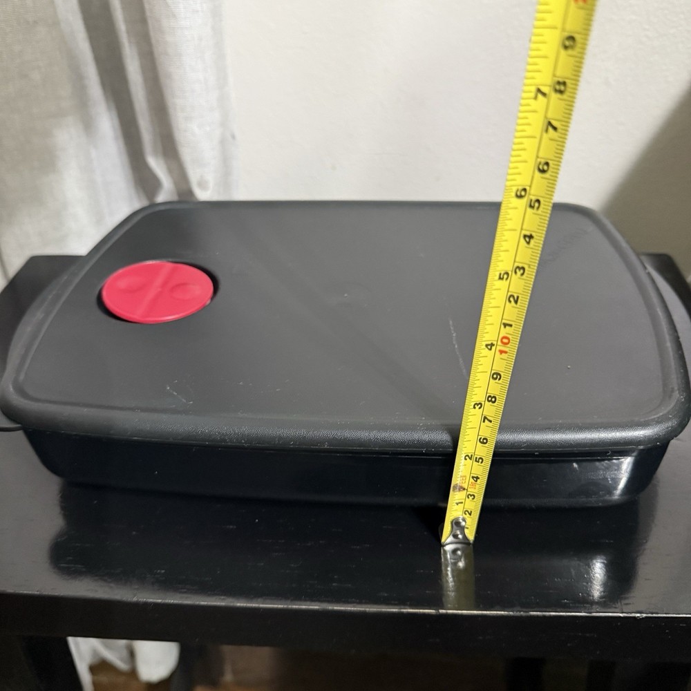 Tupperware Rock N Serve Black 3 section Divided Container Microwave Safe
