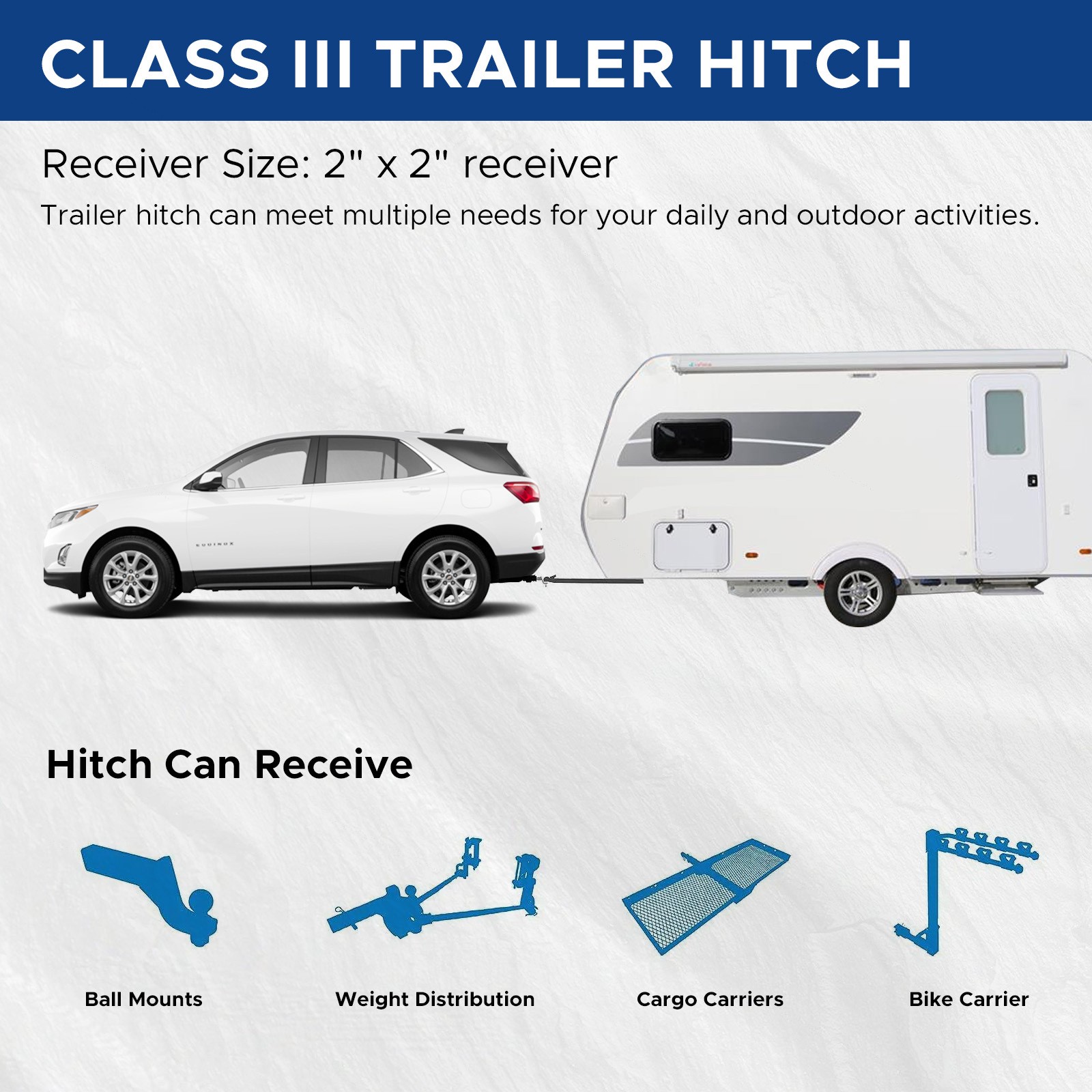 Fit for Chevrolet Equinox 2018-2025/ GMC Terrain 2018-2024 Towing Hitch Receiver