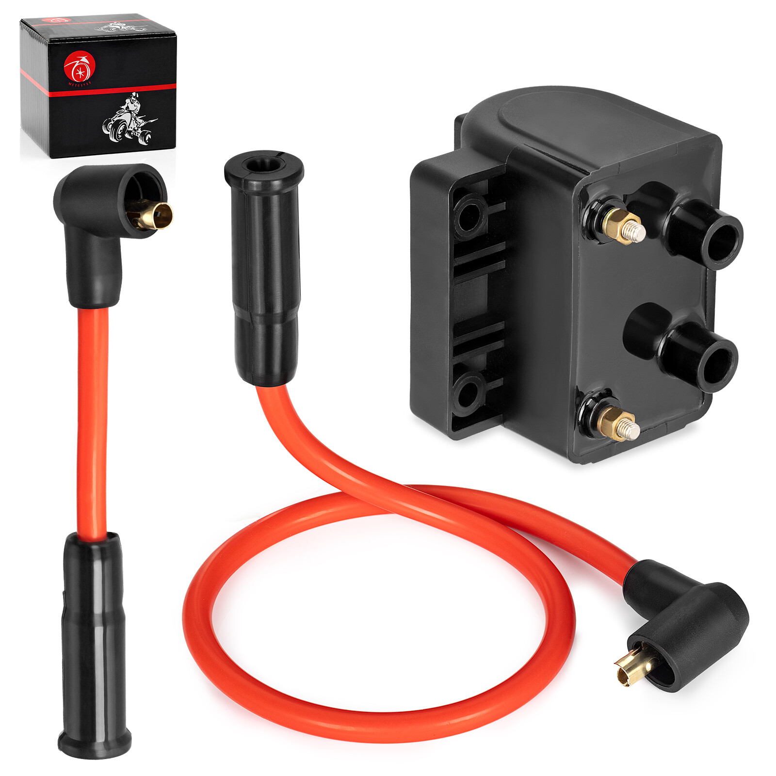 IGNITION COIL 12V 83-99 31614-83A For Sportster Dyna FXR FLT Spark Plug Wire Cap