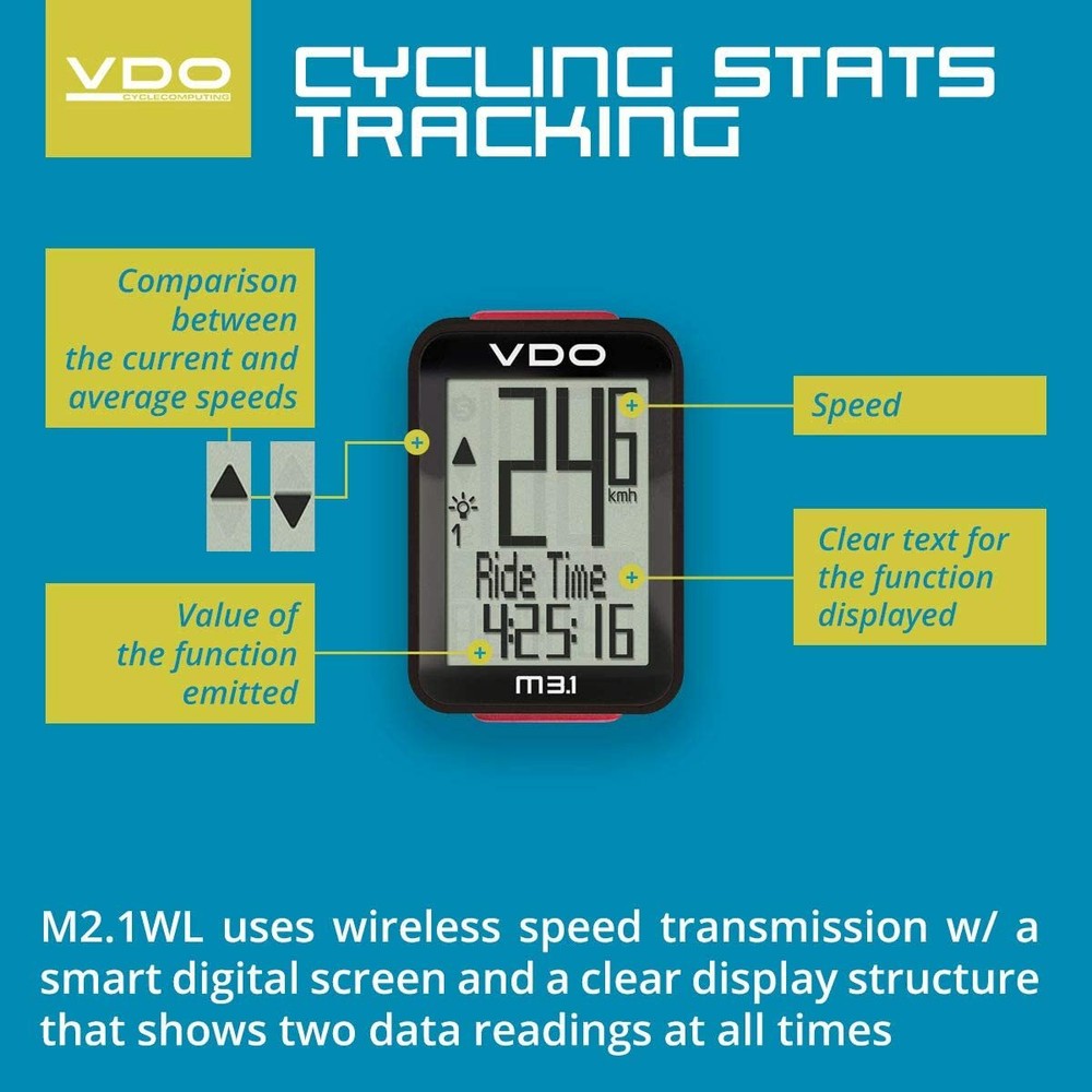 VDO - M 3.1 Digital Wireless Speed Transmission & Multiple Bike Function