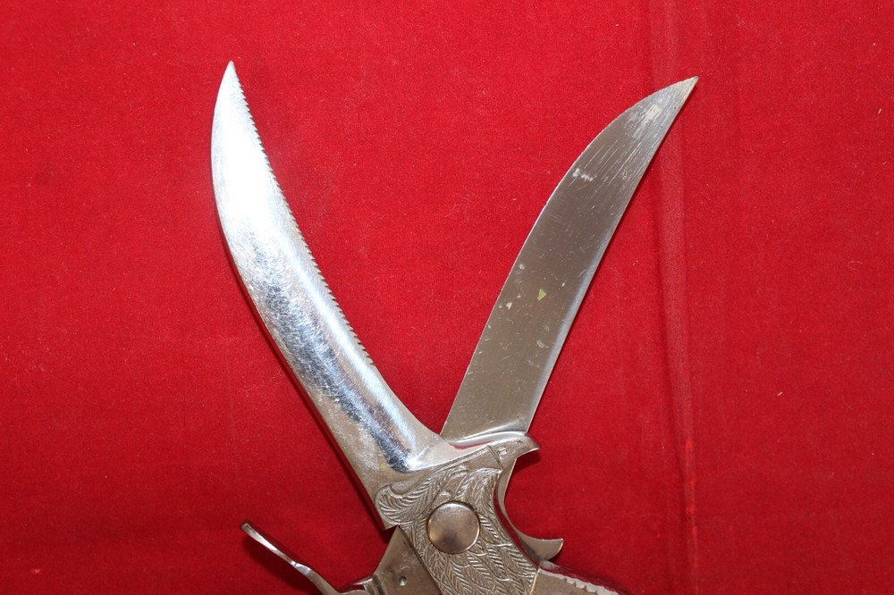 RARE VTG Justinus Soligen Germany Eagle Kitchen Shears 4" Blade