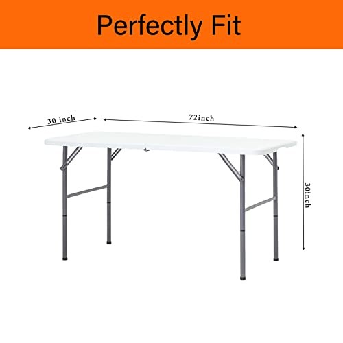 Tablecloth 6FT2P Tablecloth Fitted Table Covers for 6 Foot 6ft | 2pack White